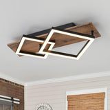 Plafonnier Couloir Carré en Bois