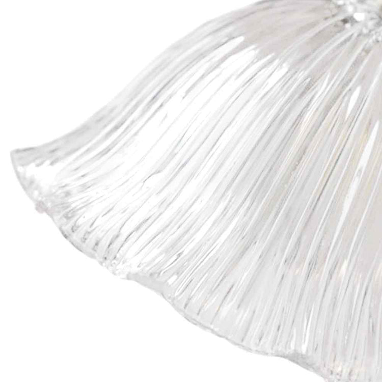Abat-jour en verre nervuré transparent aux reflets lumineux