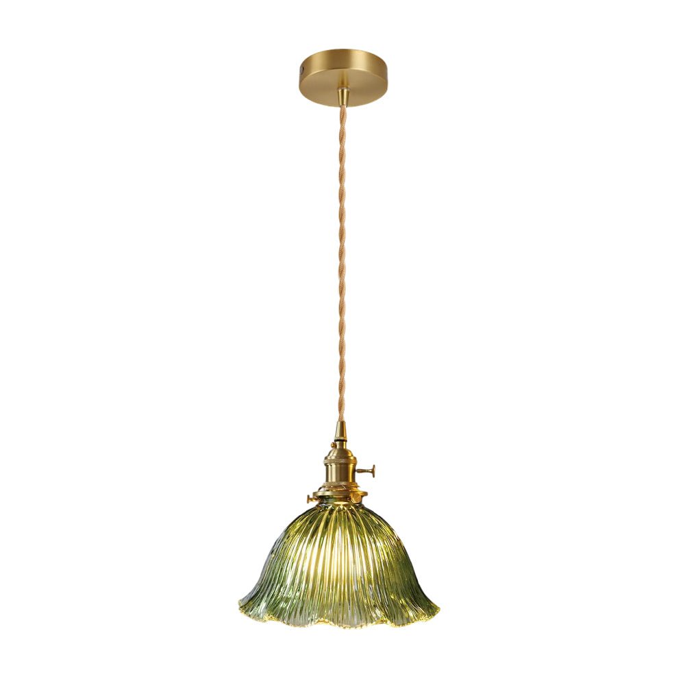 Suspension Verre Élégant Fleur Bande pour Salle à Manger