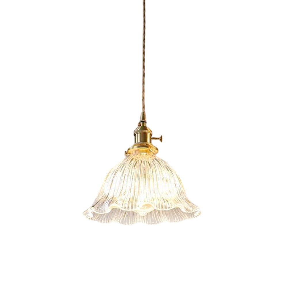 Suspension Verre Élégant Fleur Bande pour Salle à Manger