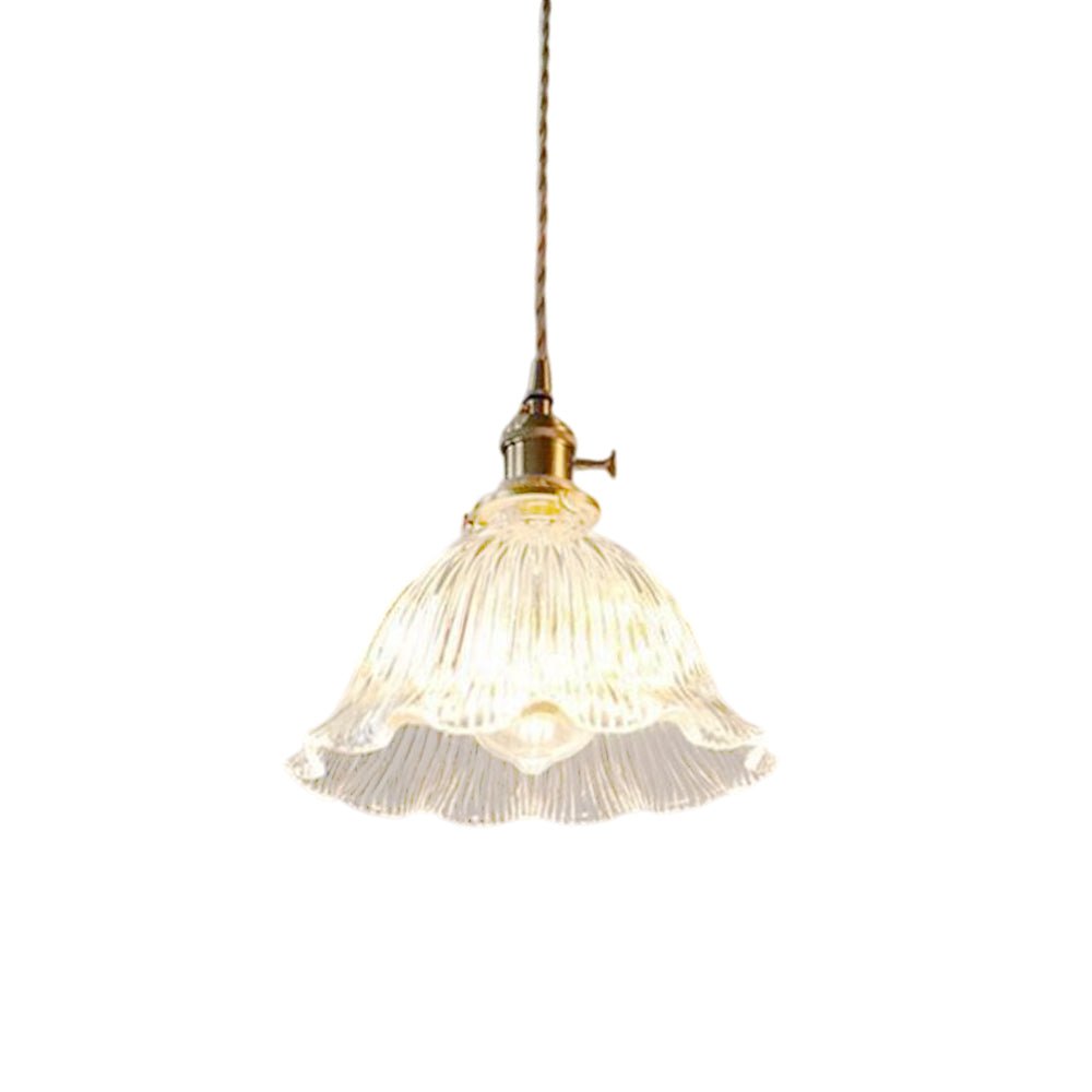 Suspension Verre Élégant Fleur Bande pour Salle à Manger