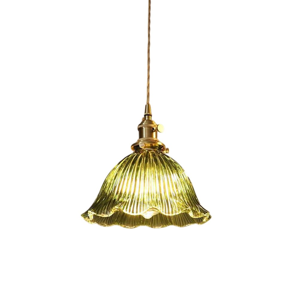 Suspension Verre Élégant Fleur Bande pour Salle à Manger