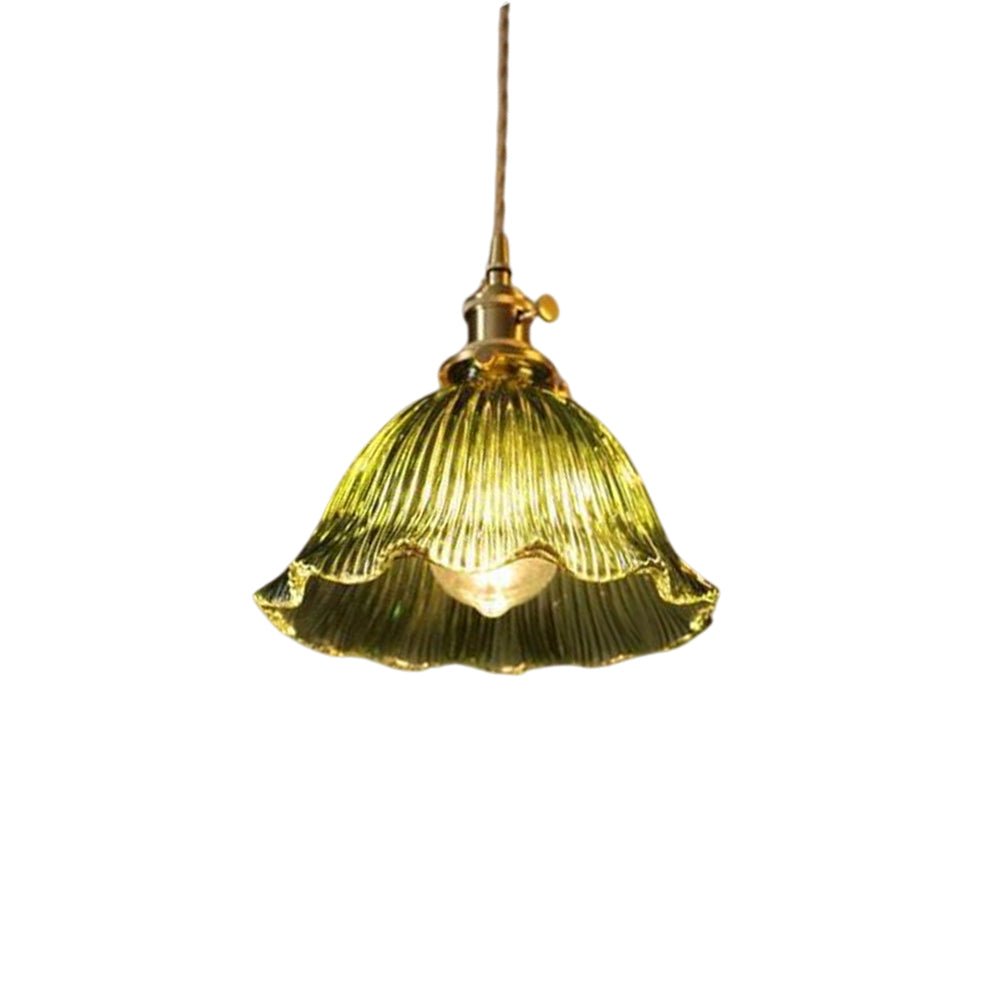 Suspension Verre Élégant Fleur Bande pour Salle à Manger