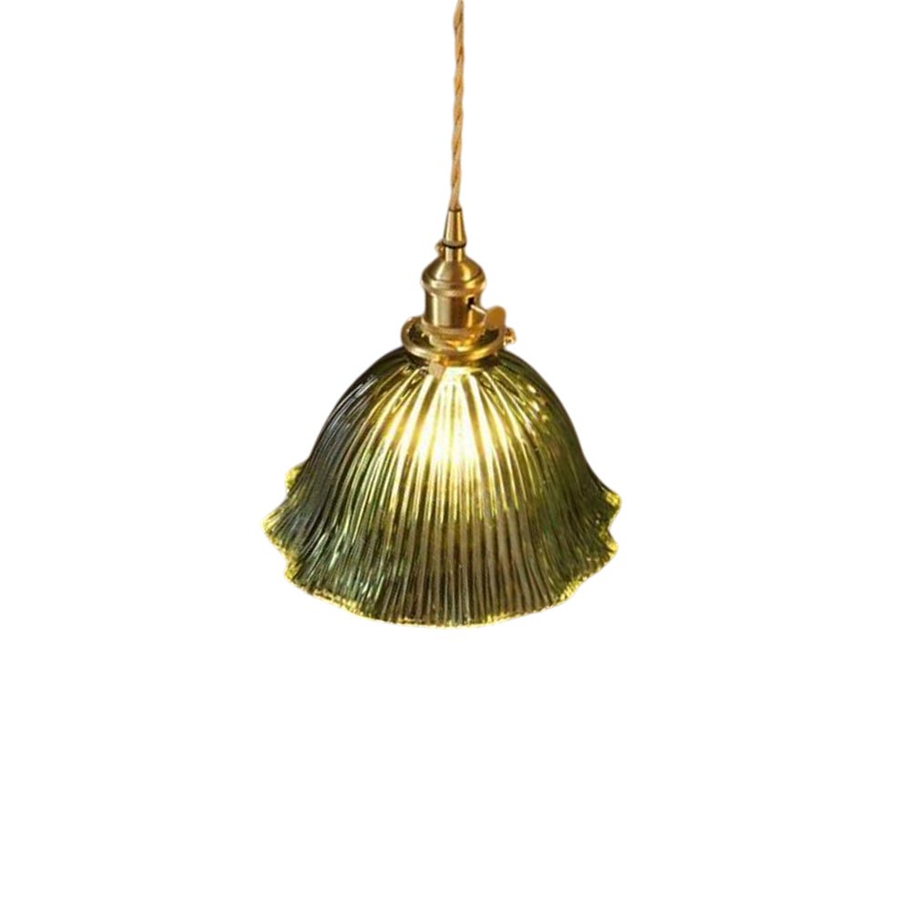 Suspension Verre Élégant Fleur Bande pour Salle à Manger