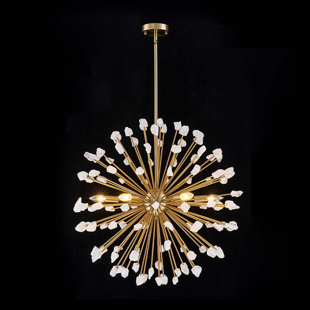 Lustre Soleil Sputnik Marbre Pissenlit pour Salon