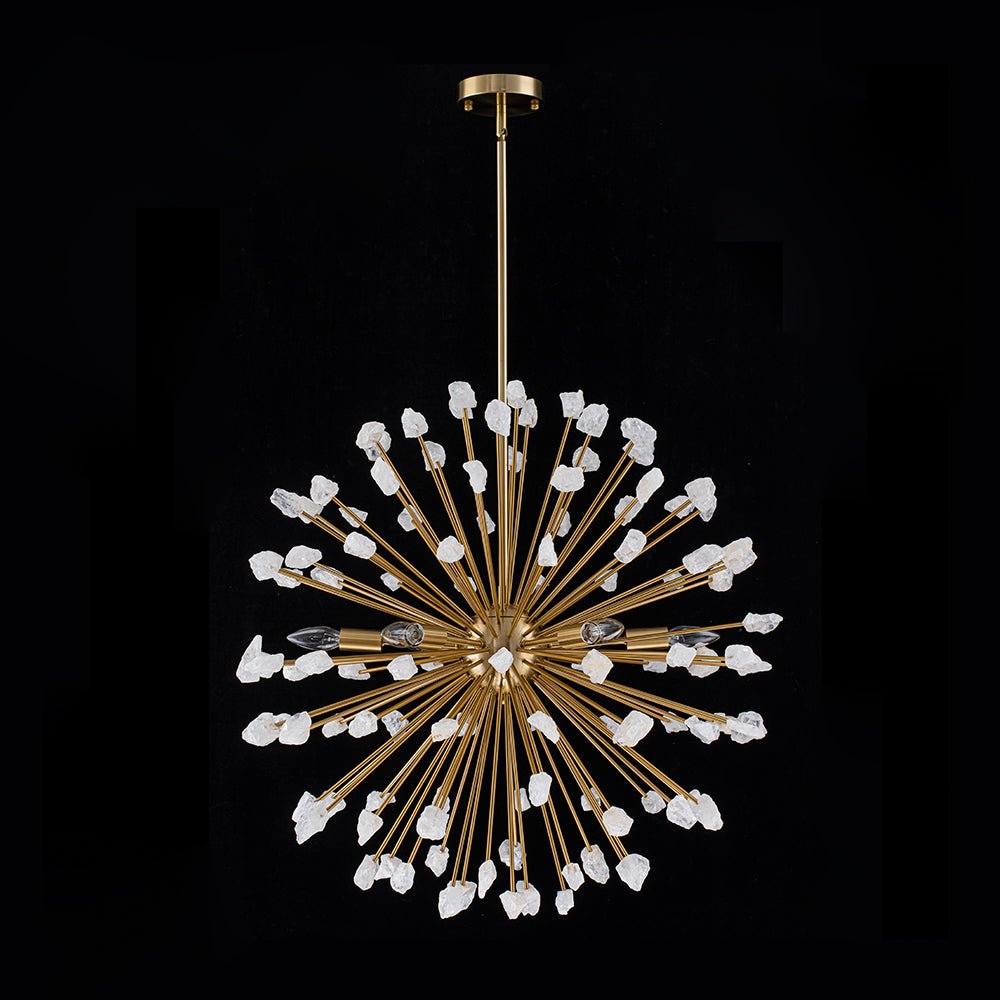 Lustre Soleil Sputnik Marbre Pissenlit pour Salon