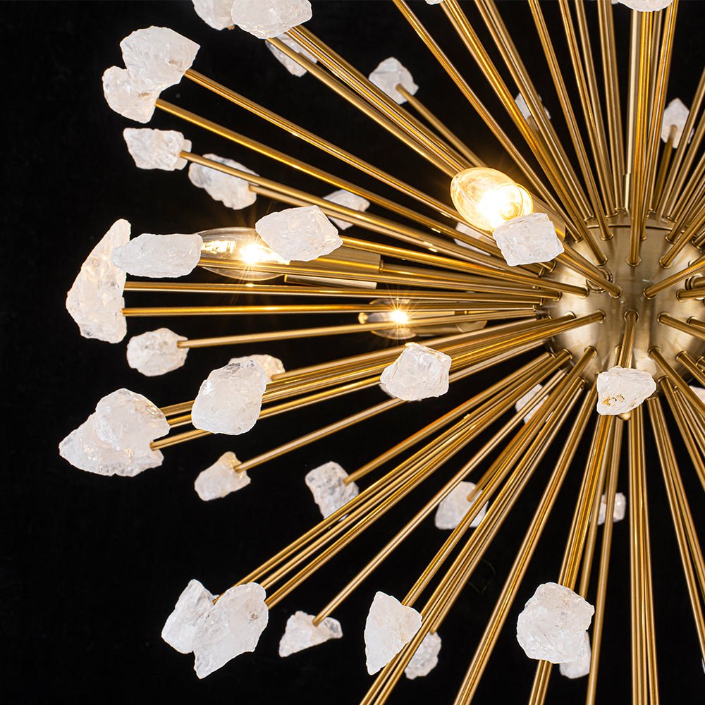 Lustre Soleil Sputnik Marbre Pissenlit pour Salon
