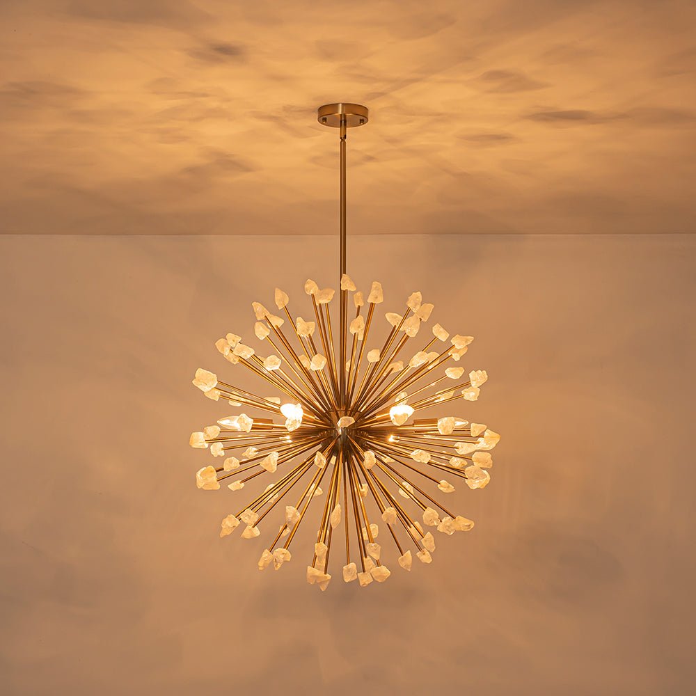 Lustre Soleil Sputnik Marbre Pissenlit pour Salon