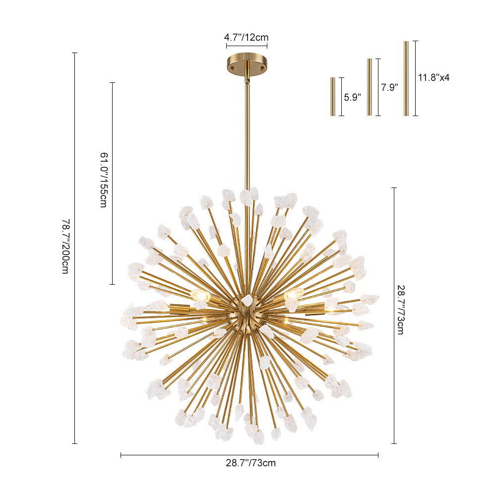 Lustre Soleil Sputnik Marbre Pissenlit pour Salon