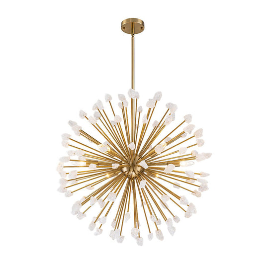 Lustre Soleil Sputnik Marbre Pissenlit pour Salon
