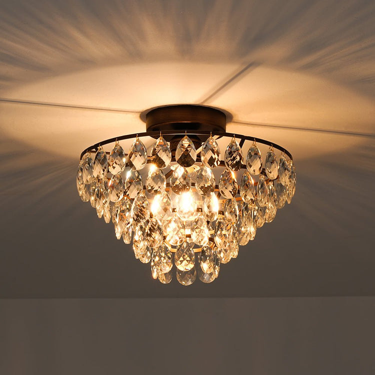 Plafonnier Salon Goutte en Cristal