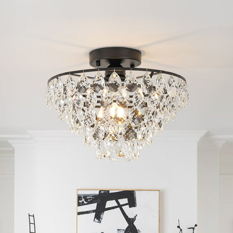 Plafonnier Salon Goutte en Cristal