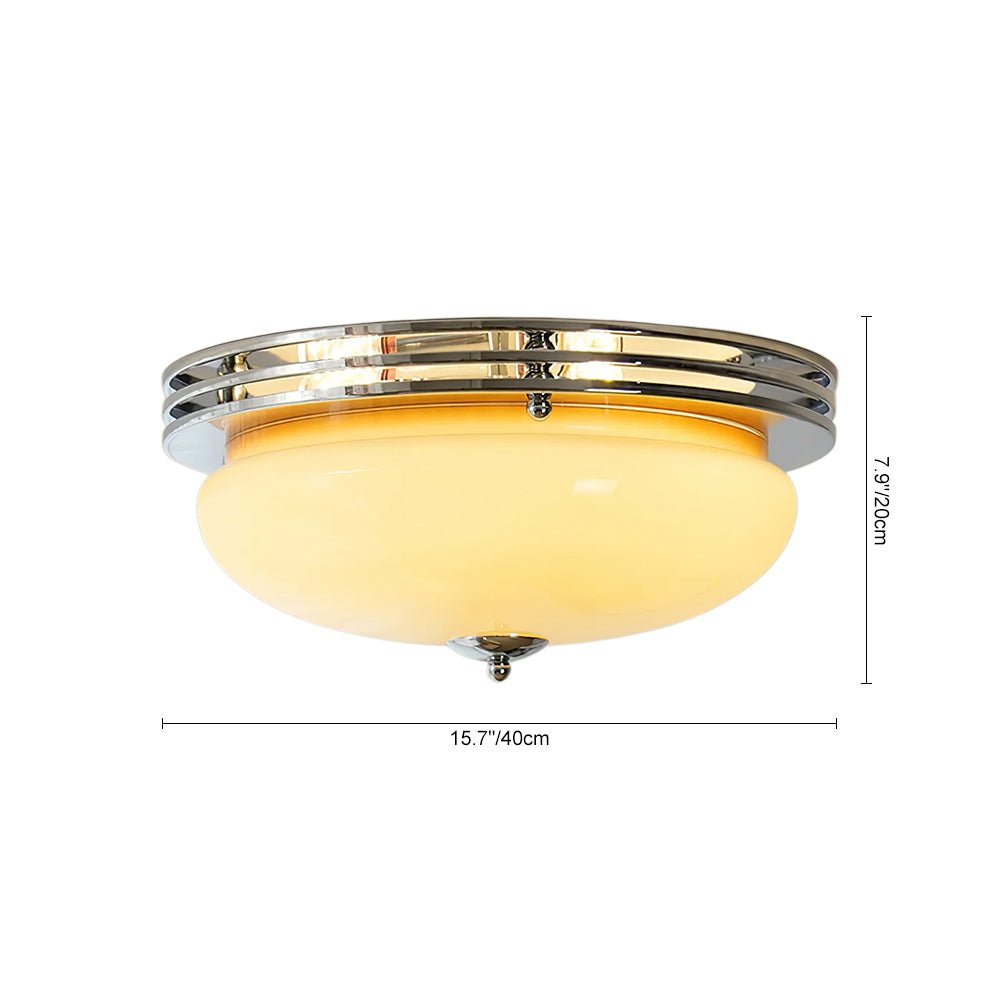 Plafonnier LED Verre Traditionnel Français Rond pour Chambre