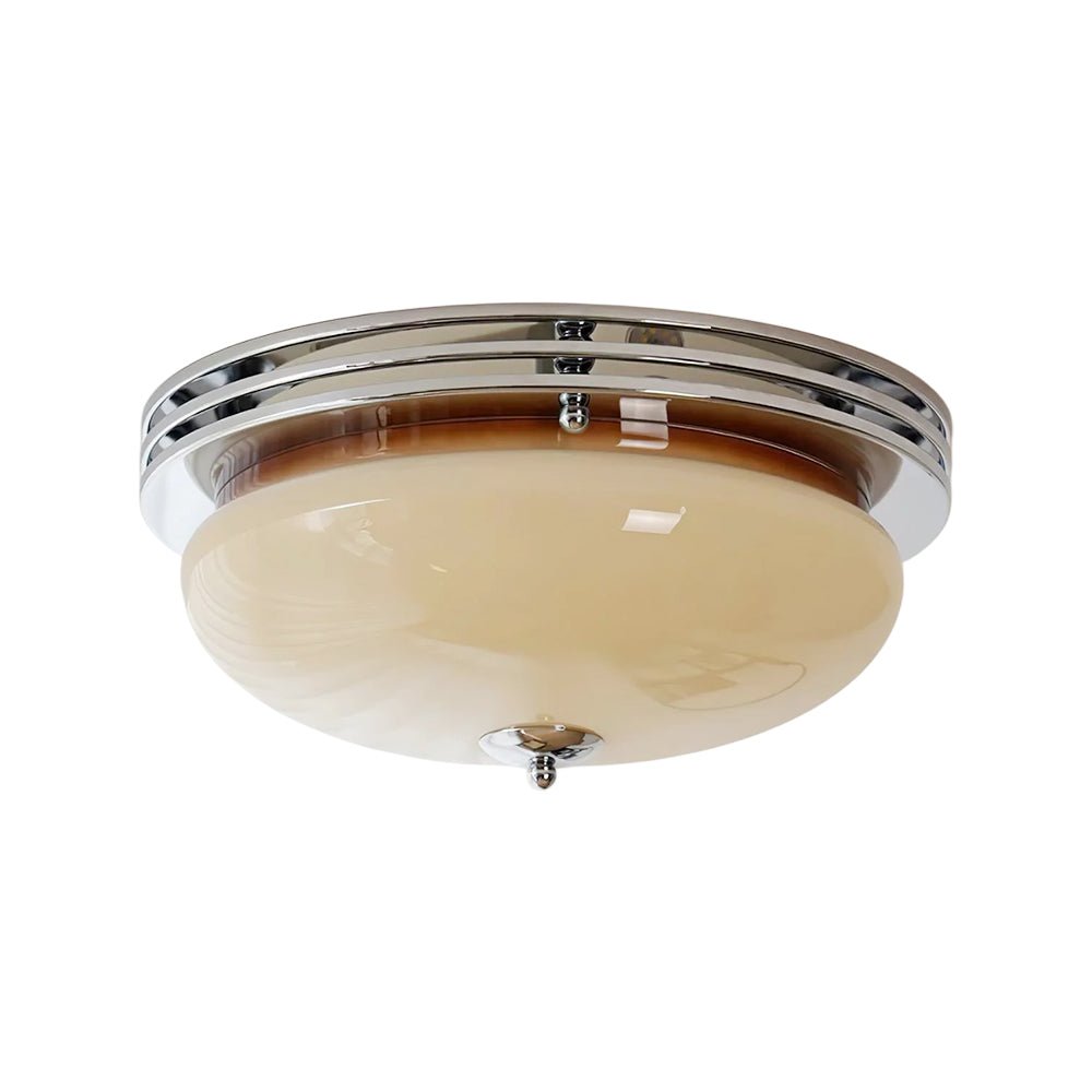 Plafonnier LED Verre Traditionnel Français Rond pour Chambre