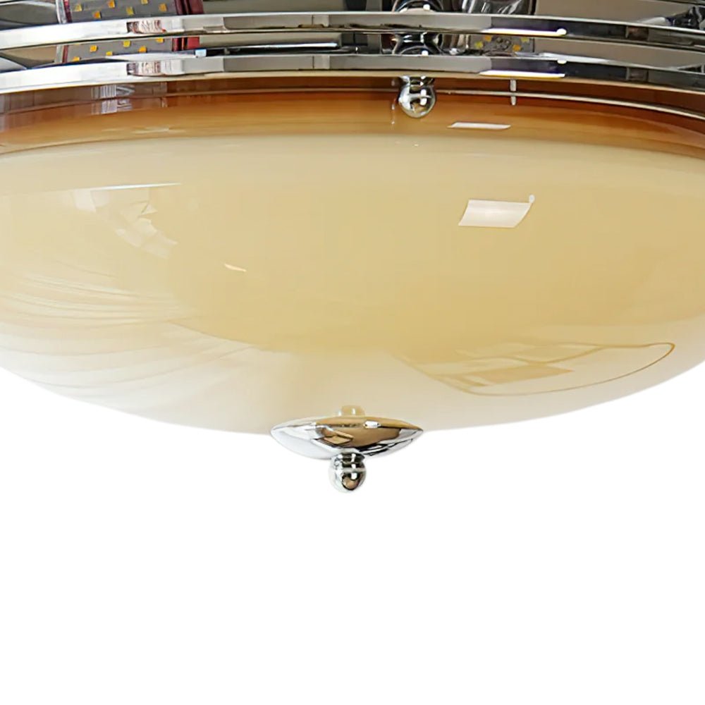 Plafonnier LED Verre Traditionnel Français Rond pour Chambre