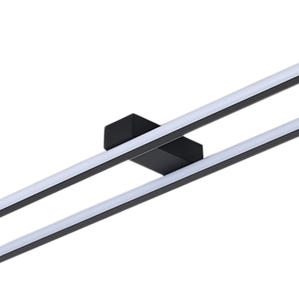Plafonnier LED Deux Bandes Noir pour Salle de Bain