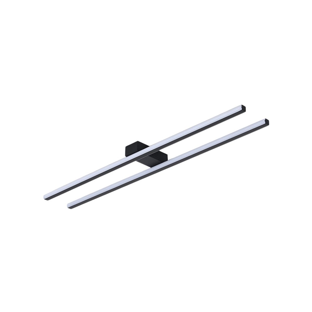Plafonnier LED Deux Bandes Noir pour Salle de Bain