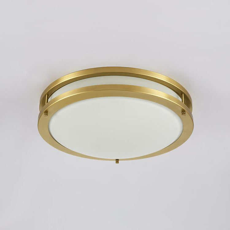 Plafonnier Salon Rond en Verre Doré