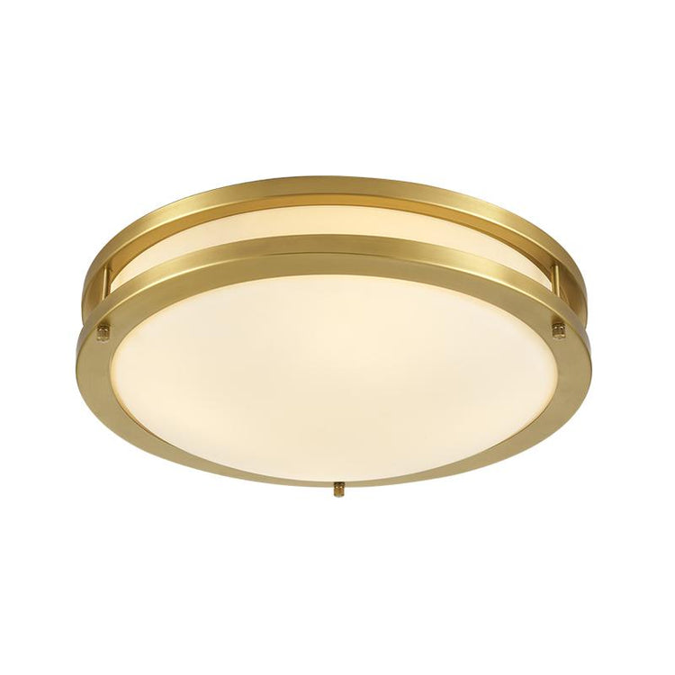 Plafonnier Salon Rond en Verre Doré
