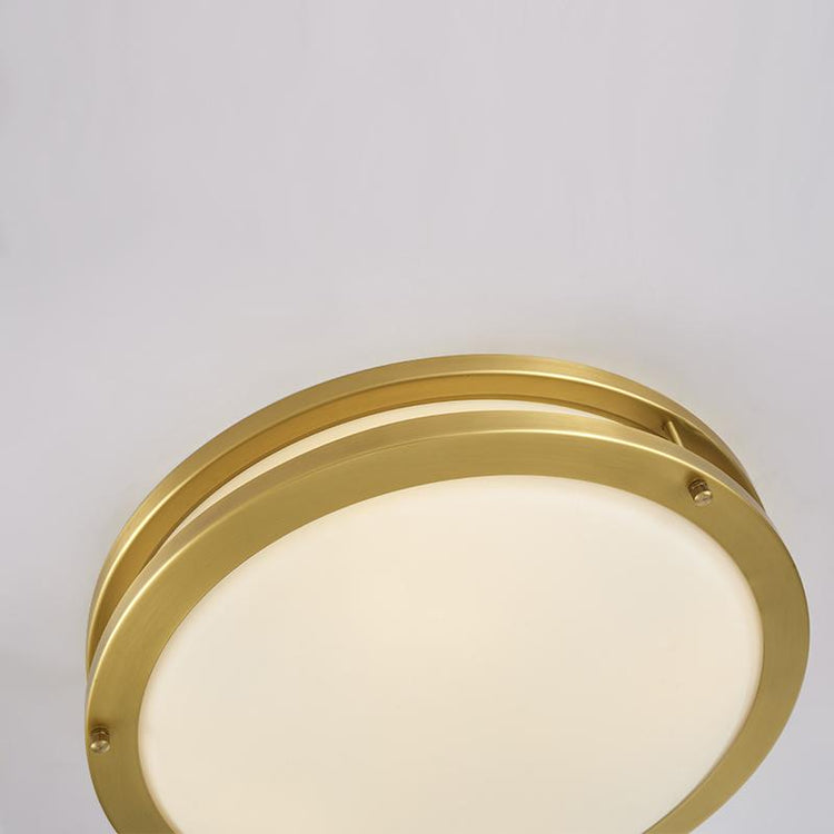 Plafonnier Salon Rond en Verre Doré
