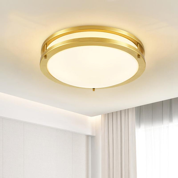 Plafonnier Salon Rond en Verre Doré