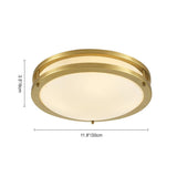 Plafonnier Salon Rond en Verre Doré