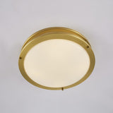 Plafonnier Salon Rond en Verre Doré