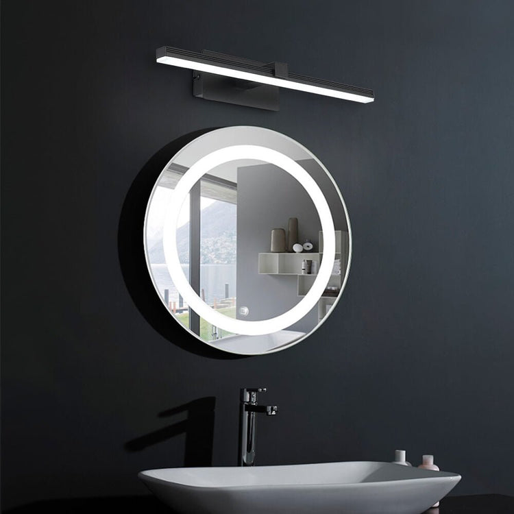 Applique Murale LED Ultra-Fin Applique Salle de Bain à Bras en Brossé Noir/Blanc pour Chambre