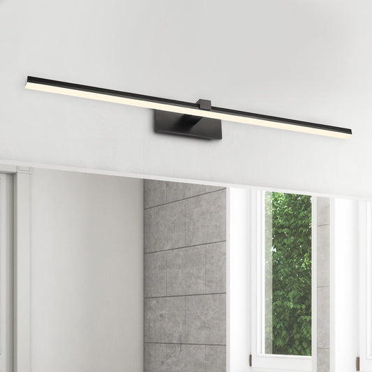 Applique Murale LED Ultra-Fin Applique Salle de Bain à Bras en Brossé Noir/Blanc pour Chambre
