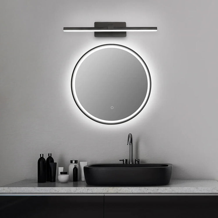 Applique Murale LED Ultra-Fin Applique Salle de Bain à Bras en Brossé Noir/Blanc pour Chambre