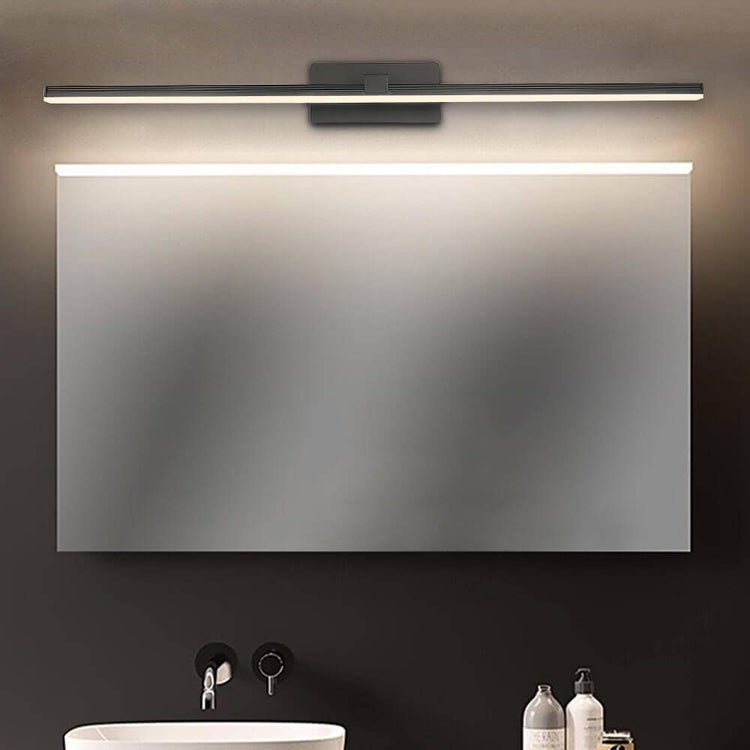Applique Murale LED Ultra-Fin Applique Salle de Bain à Bras en Brossé Noir/Blanc pour Chambre