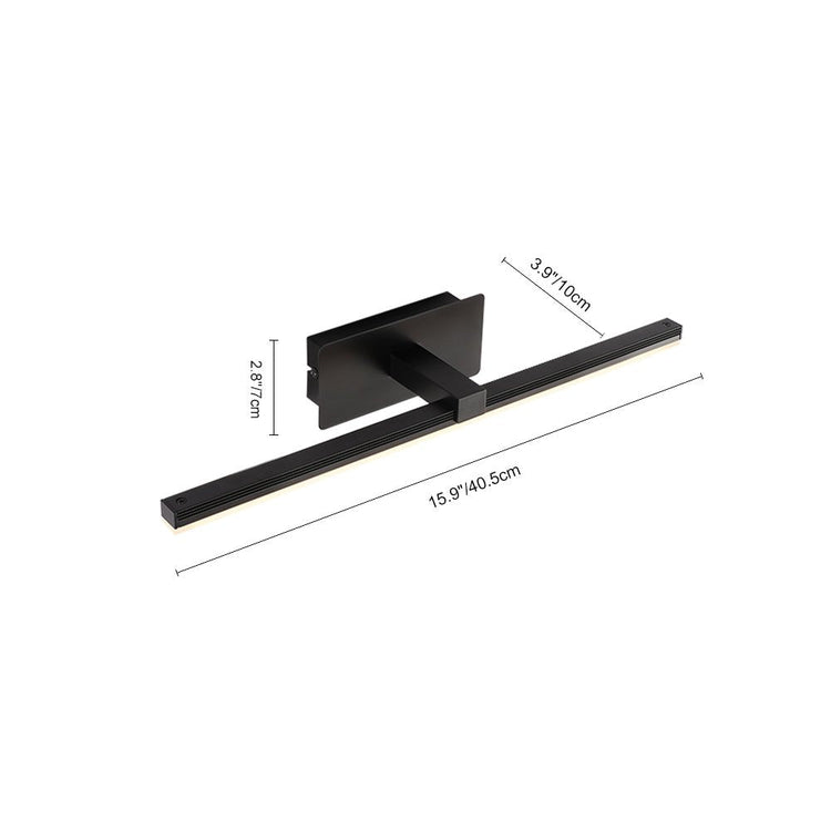 Applique Murale LED Ultra-Fin Applique Salle de Bain à Bras en Brossé Noir/Blanc pour Chambre