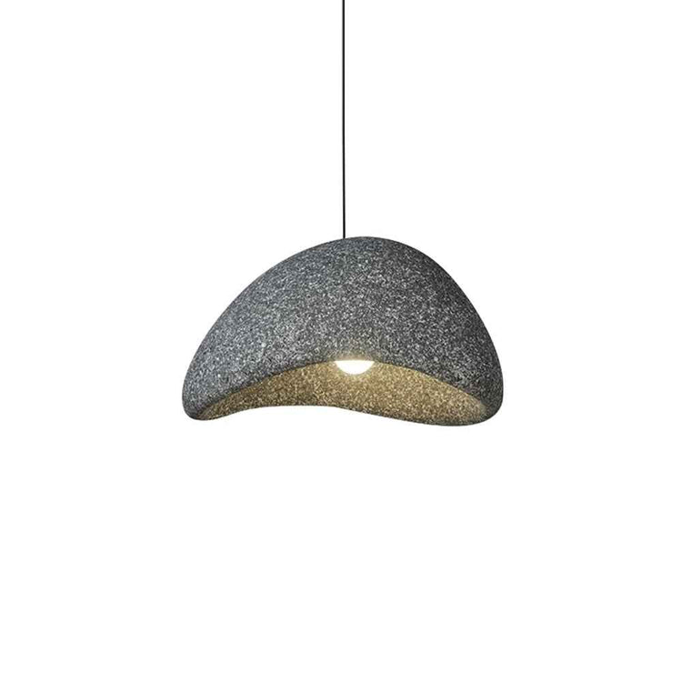 Suspension luminaire, abat-jour gris moucheté avec intérieur doré éclairé