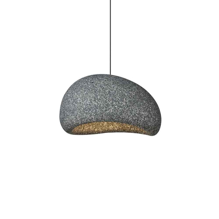 Suspension mouchetée gris foncé, bord intérieur beige, diffuseur demi-lune