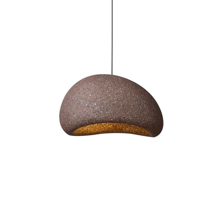 Suspension mouchetée brun rosé, bord intérieur beige, diffuseur demi-lune