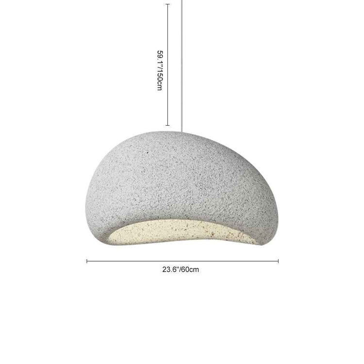 Suspension mouchetée gris clair, largeur 60 cm, bord intérieur beige