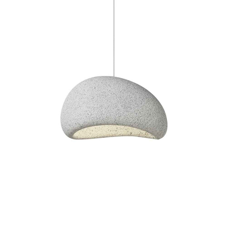 Suspension mouchetée gris clair, bord intérieur beige, diffuseur demi-lune
