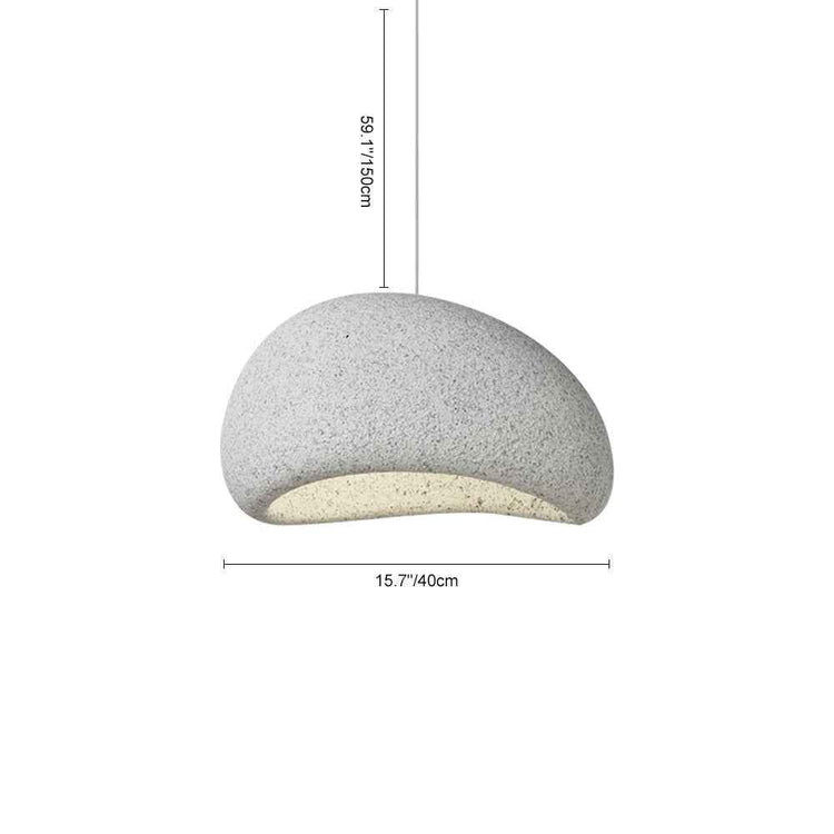 Suspension mouchetée gris clair, largeur 40 cm, bord intérieur beige