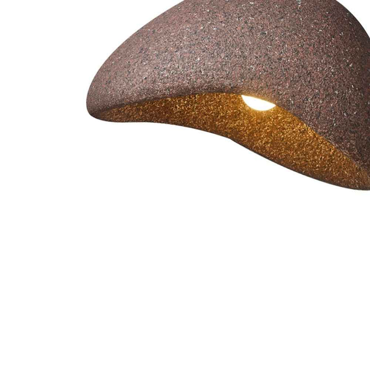 Suspension luminaire à abat-jour moucheté brun, intérieur doré et diffuseur lumineux