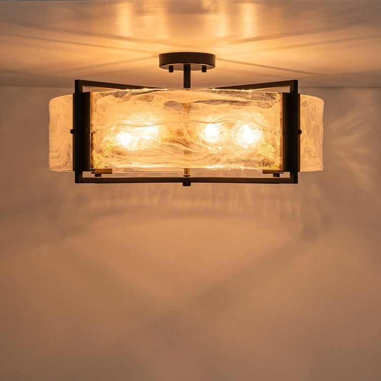 Plafonnier Salon Nuage en Verre Blanc