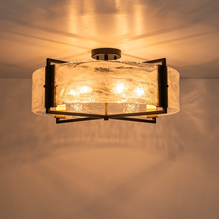 Plafonnier Salon Nuage en Verre Blanc