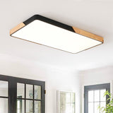 Plafonnier Cuisine Rectangulaire en Bois 90 cm