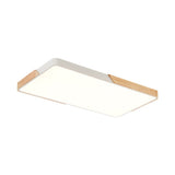 Plafonnier Cuisine Rectangulaire en Bois 90 cm
