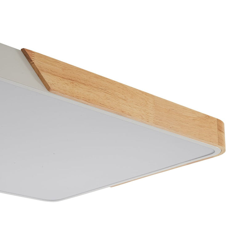 Plafonnier Cuisine Rectangulaire en Bois 90 cm