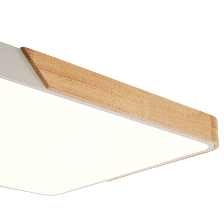 Plafonnier Cuisine Rectangulaire en Bois 90 cm