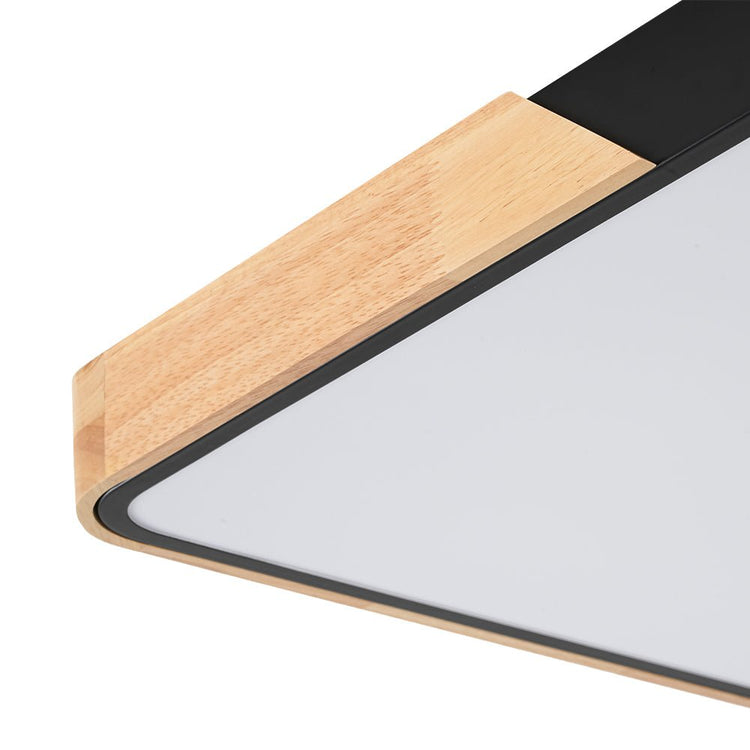 Plafonnier Cuisine Rectangulaire en Bois 90 cm